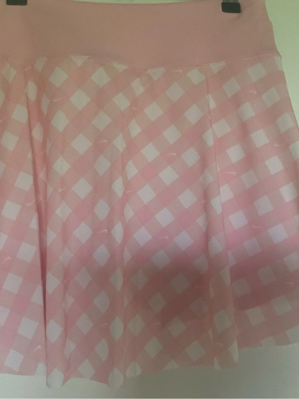 Nike Pink and White Checkered Pleated Tennis Skirt - Picture 2 of 3